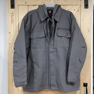 New: Wrangler 2XL 50-52 Men's Work Jacket- Hooded-Quilt Lined-Duck Canvas